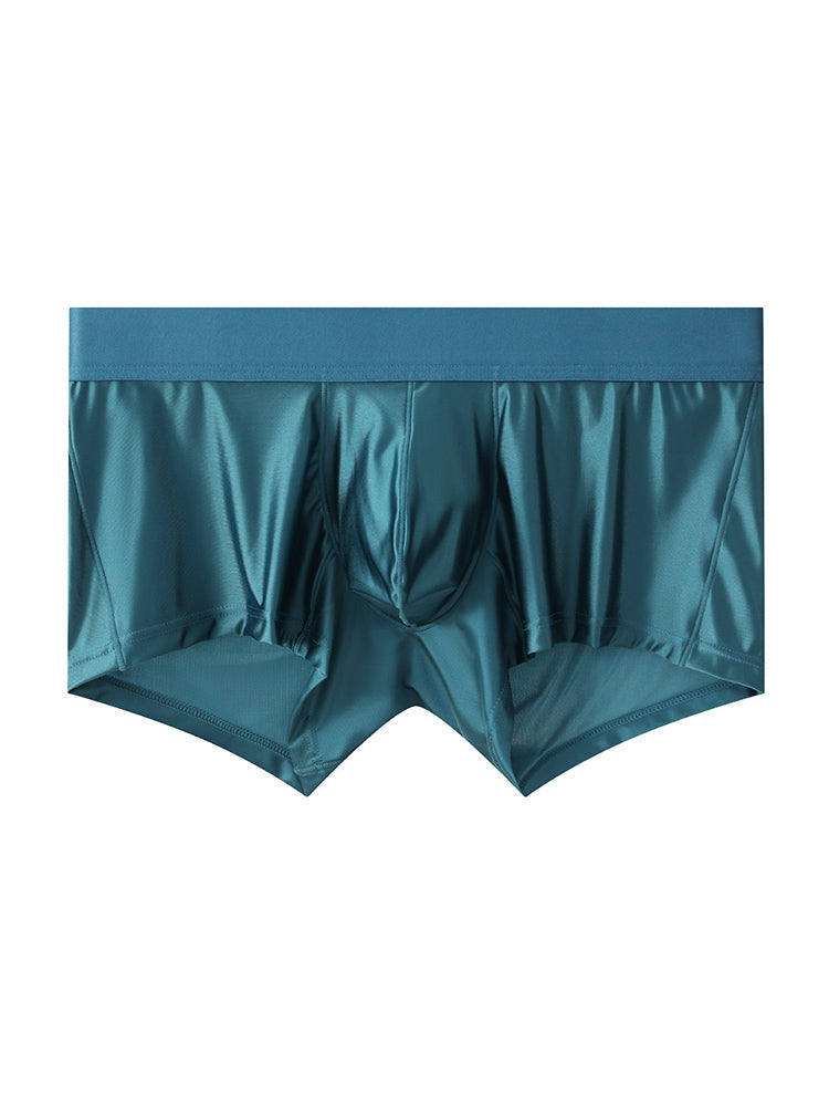 Men's Wide Elastic Waistband Solid Color Enhancing Pouch Trunks