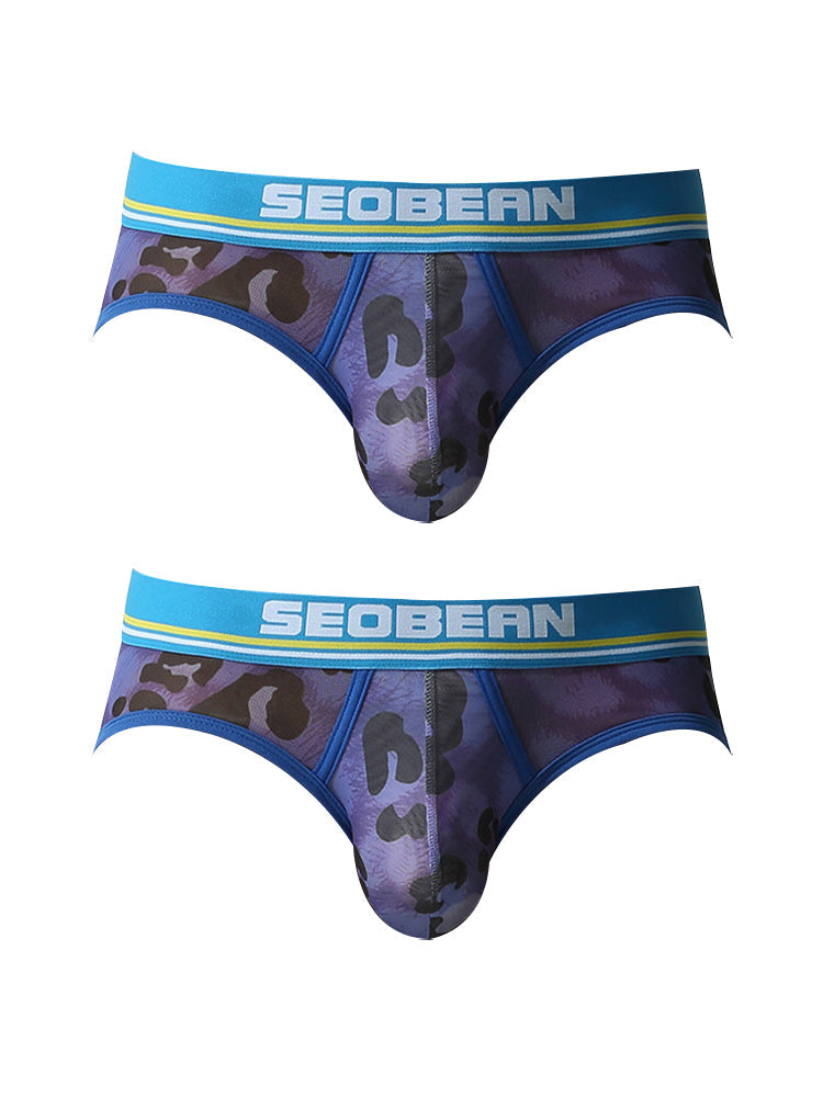 2 Pack Men's Leopard print Sexy Anti-Chafing Comfy Waistband Sporty Cut Bikini