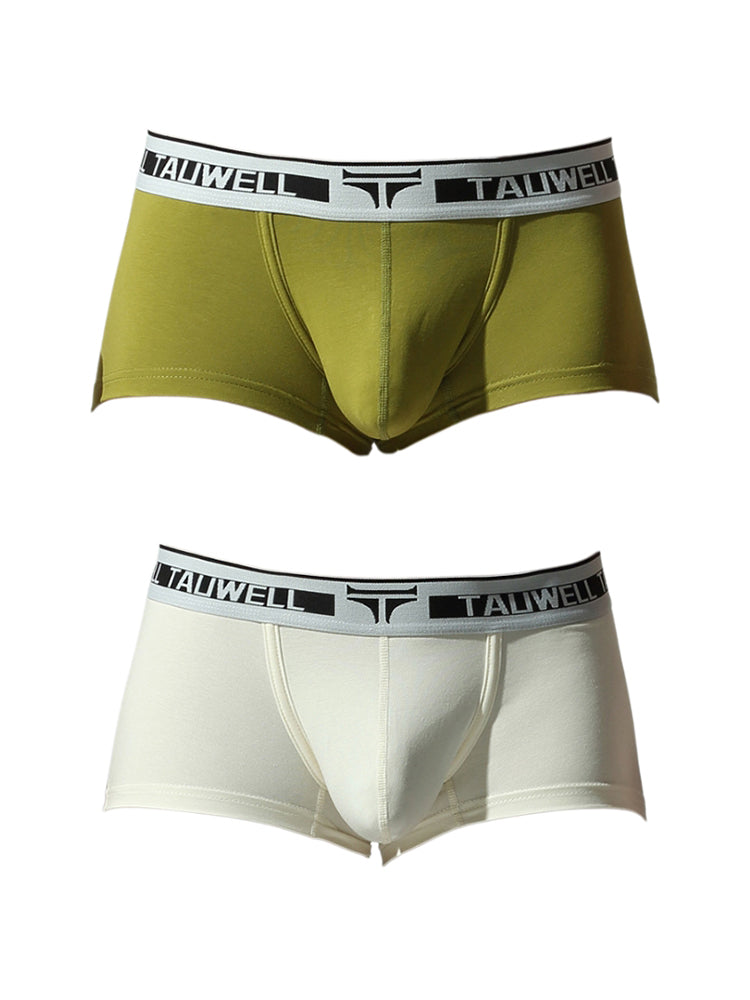 2 Pack Men's Ultra-Soft Breathable Cotton Supportive Fit Sporty Cut Comfy Trunks