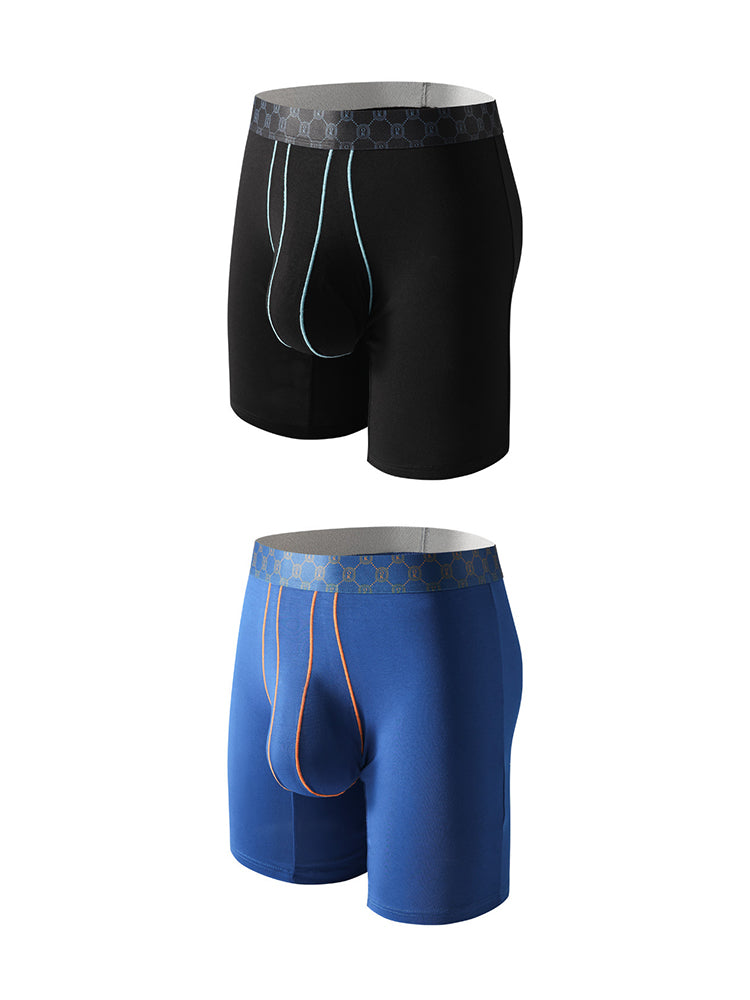 2 Pack Men's Solid Color Anti-Chafing Comfy Waistband Stretch Fit Midway Briefs