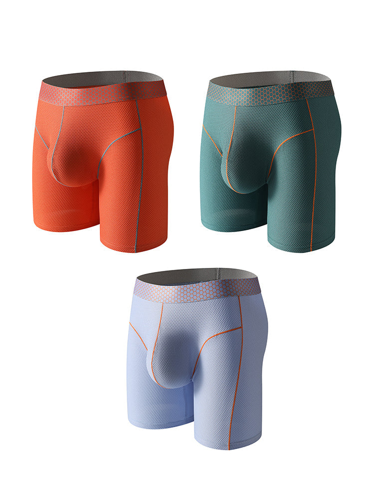 3 Pack Men's Mid-Rise Sporty Cut Full Coverage Anti-Chafing Odor-Control Midway Briefs