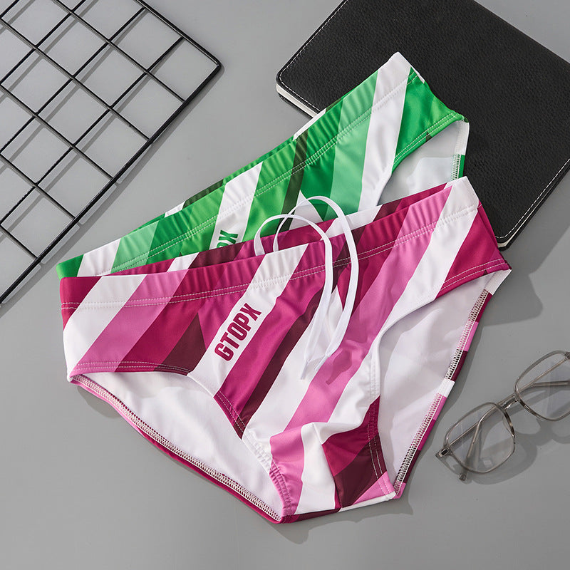 Low-Rise Beach Quick-Dry Triangle Swim Trunks