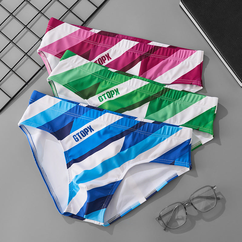 Low-Rise Beach Quick-Dry Triangle Swim Trunks