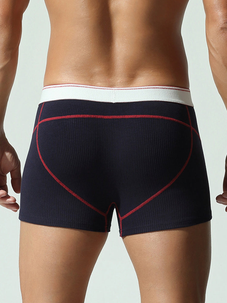 2 Pack Men's Mid-Rise Solid Color Seamless Soft & Comfort Stretch Fit Trunks