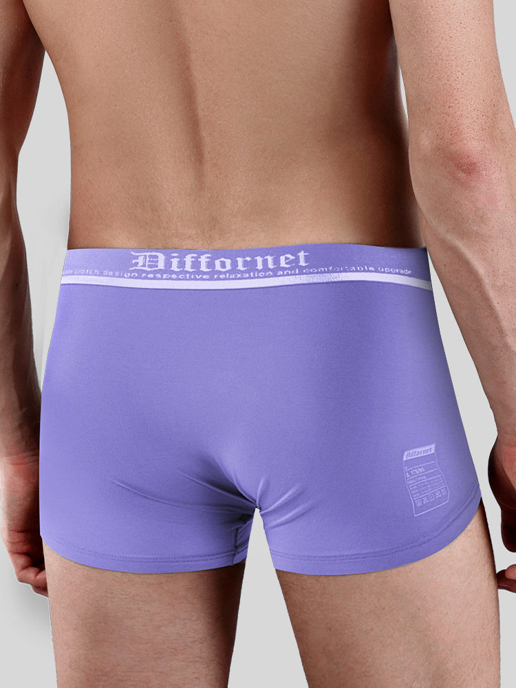 2 Pack Men's Ultra-Soft Modal Double Supportive Pouch Skin-Friendly Soft Trunks