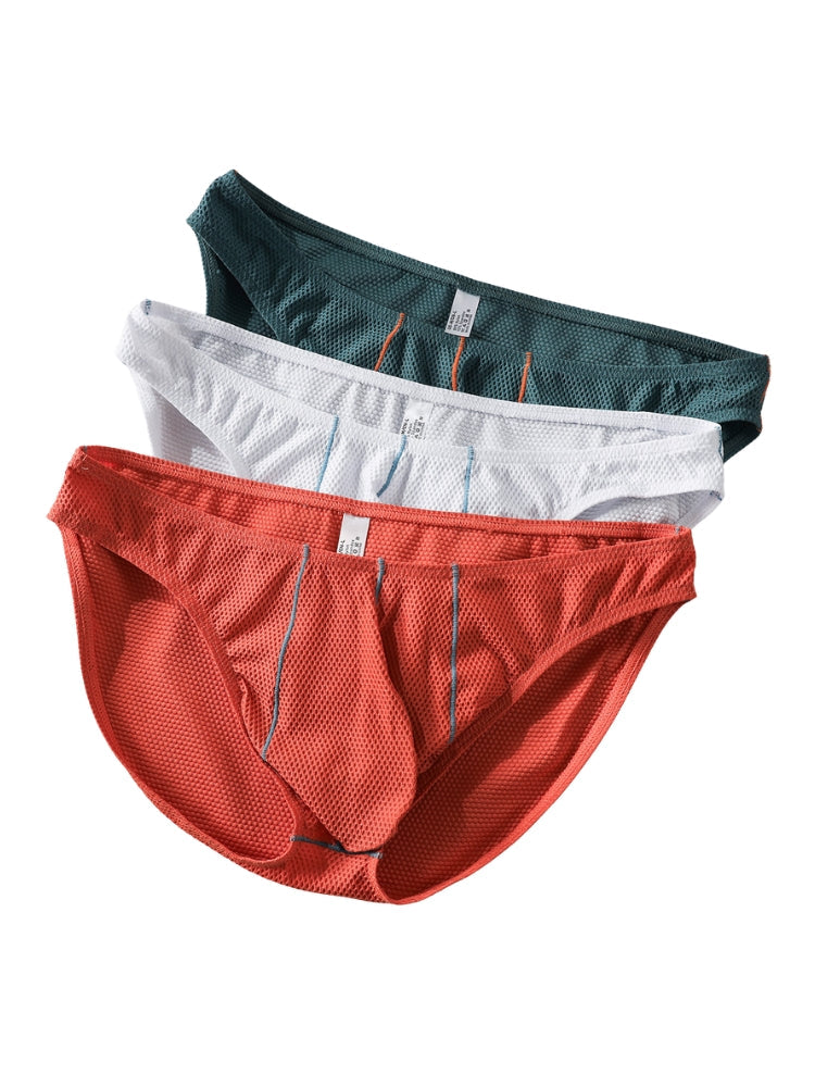 4 Pack Men's Low-Rise Textured Solid Briefs with Enhanced Pouch