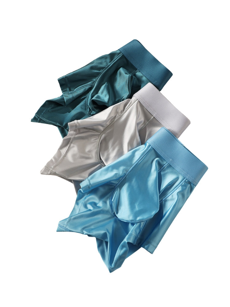 Men's Wide Elastic Waistband Solid Color Enhancing Pouch Trunks