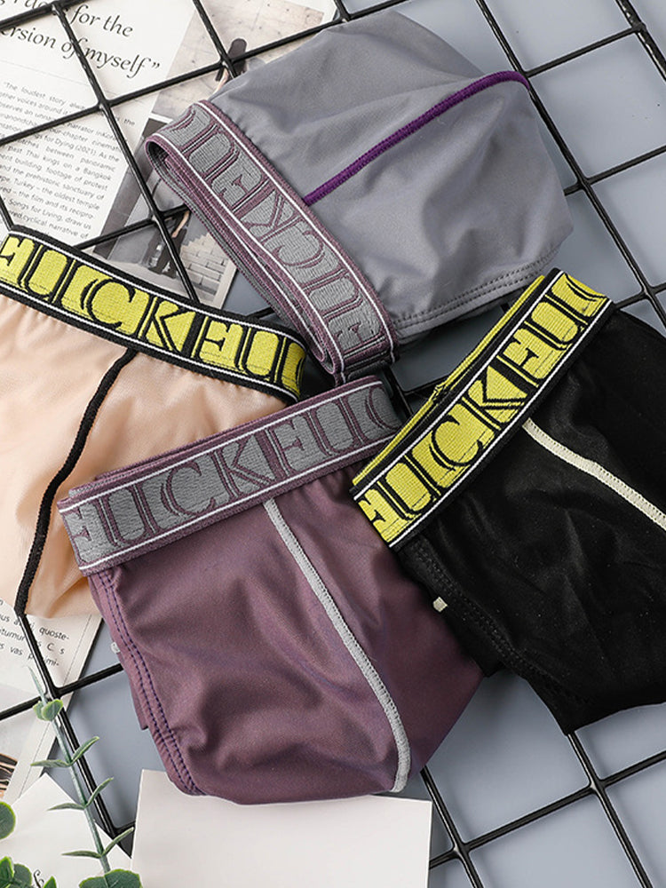 2 Pack Men's Ice-Silk Stretch Sports Briefs with 3D Pouch