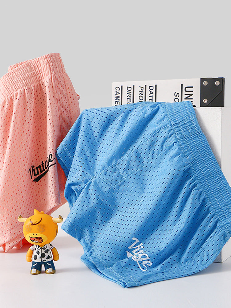 2 Pack Men's Seamless Comfort Quick-Dry Lightweight & Airy Mesh Boxers Shorts