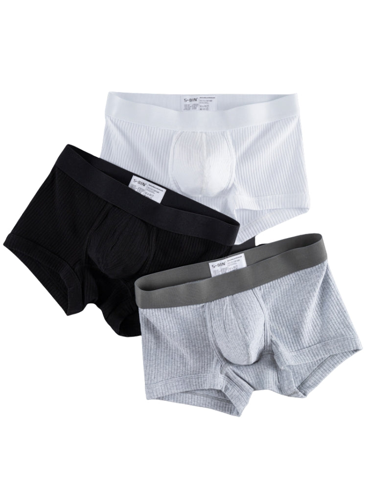 2 Pack Men's Ultra-Soft Premium Pure Cotton Comfy Waistband Seamless Trunks