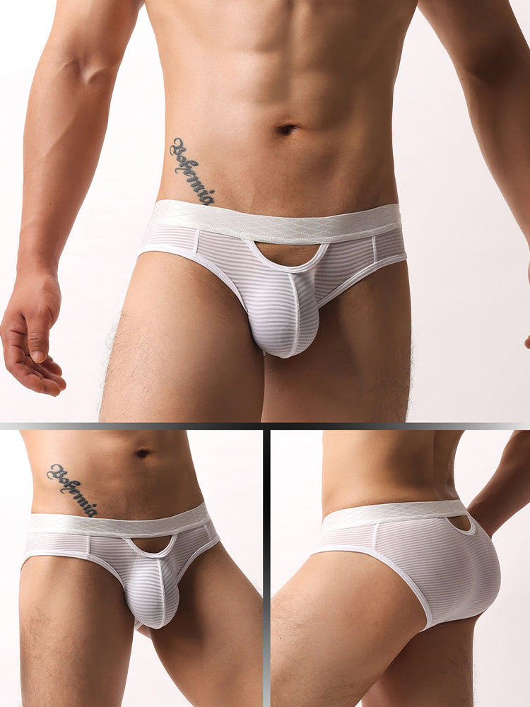 4 Pack Men's Sexy Striped Design Day-Long Comfort Soft-Touch Waistband Bikini