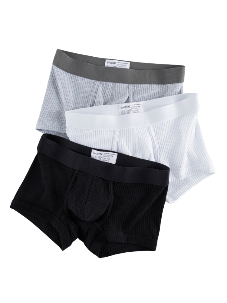 2 Pack Men's Ultra-Soft Premium Pure Cotton Comfy Waistband Seamless Trunks