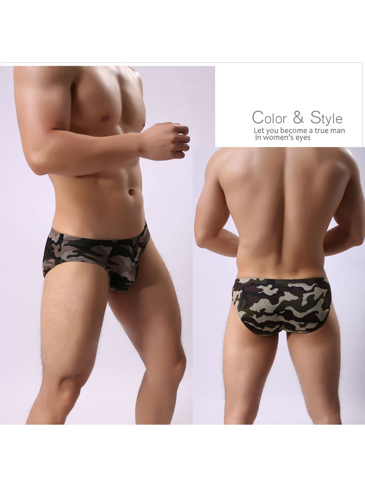 2 Pack Men's Camo Print U-Pouch Briefs