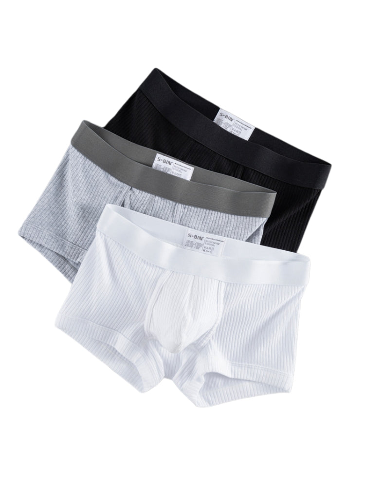 2 Pack Men's Ultra-Soft Premium Pure Cotton Comfy Waistband Seamless Trunks