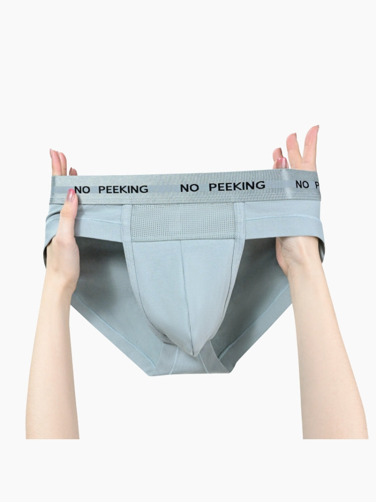 3 Pack Men's One-Piece Cut Briefs with Enhanced Pouch and Stretch Waistband