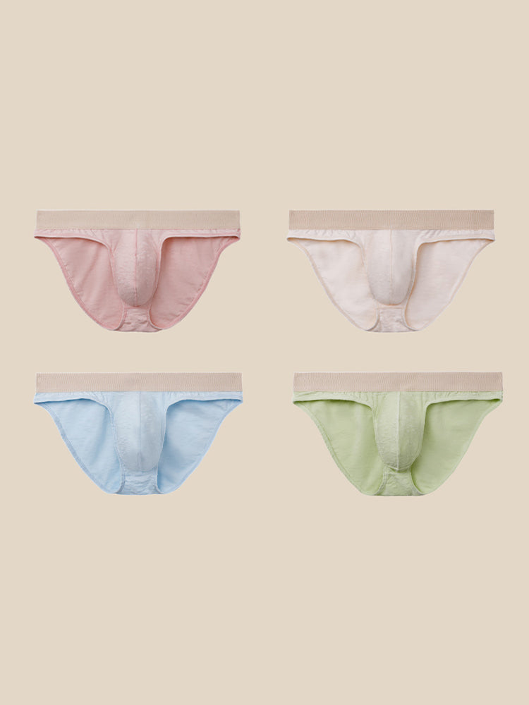 2 Pack Men's Seamless Quick-Dry Lightweight & Airy Sporty Cut Soft Briefs