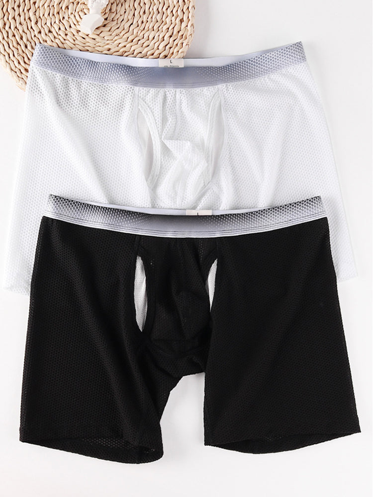 2 Pack Men's Ice Silk Ultra-Soft Mesh Breathable Cooling Comfort Midway Briefs