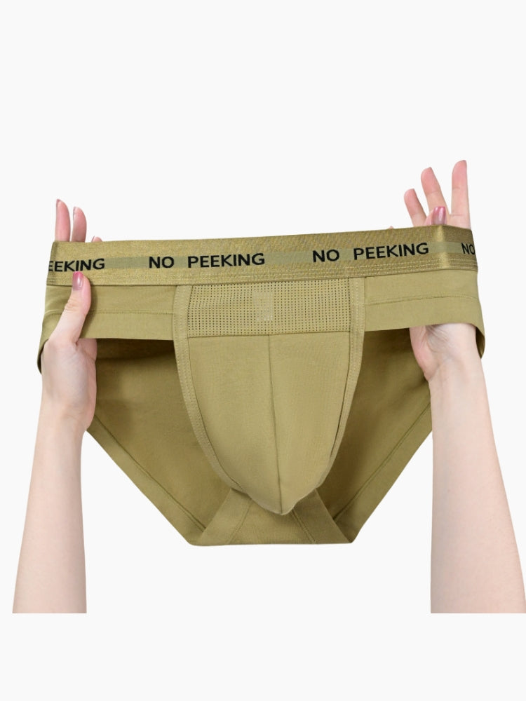 3 Pack Men's One-Piece Cut Briefs with Enhanced Pouch and Stretch Waistband