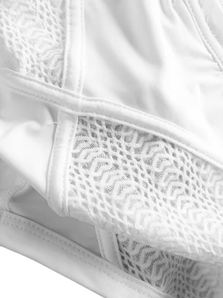 2 Pack Men's Sexy Semi-Sheer Lace Mesh Trunks with Contoured U-Pouch