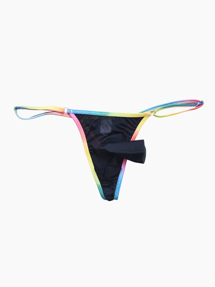 3 Pack Men's Ultra-Thin Sexy Smooth Breathable Contrast Waistband Strings