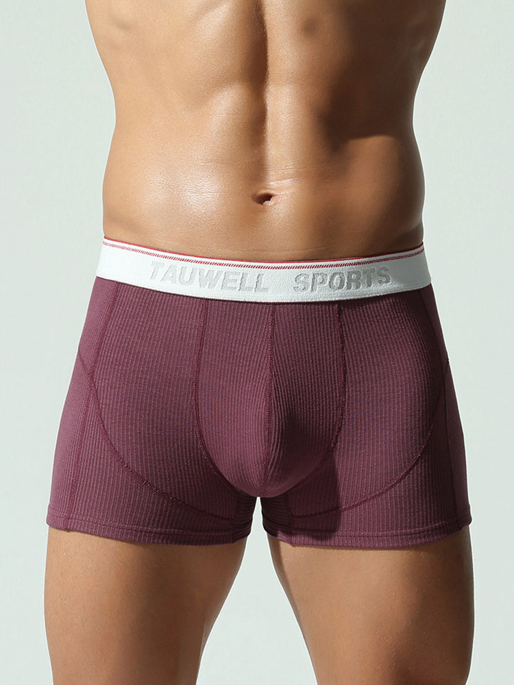 2 Pack Men's Mid-Rise Solid Color Seamless Soft & Comfort Stretch Fit Trunks