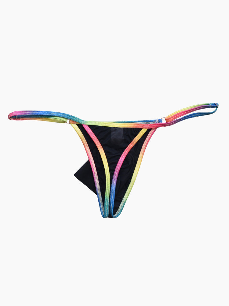 3 Pack Men's Ultra-Thin Sexy Smooth Breathable Contrast Waistband Strings
