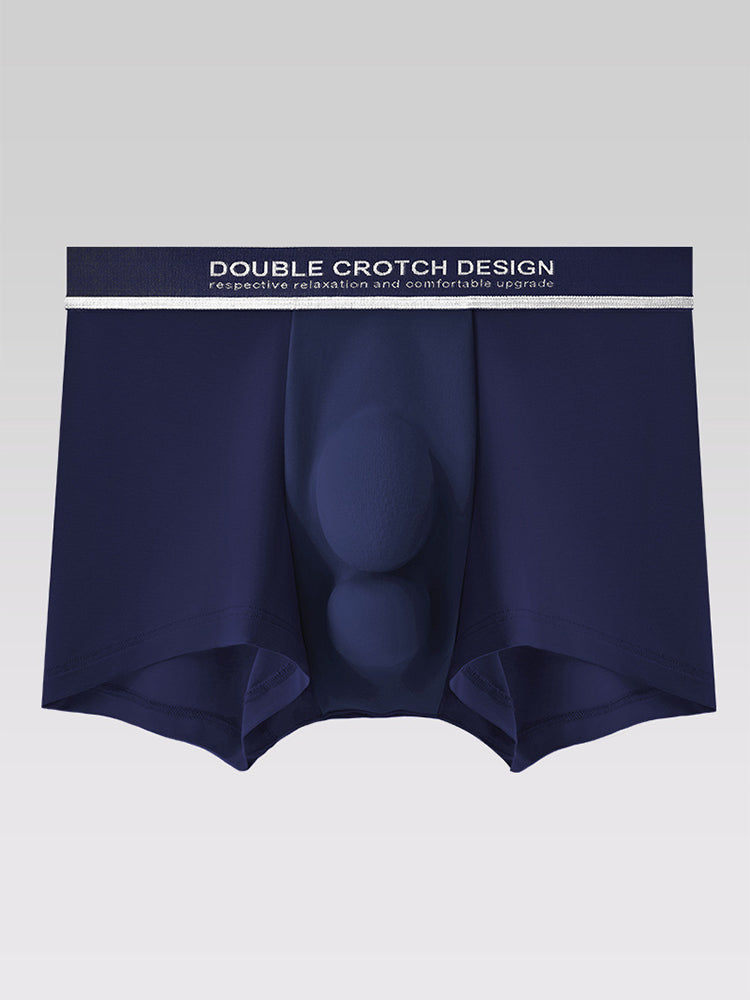 2 Pack Men's Ultra-Soft Modal Double Supportive Pouch Skin-Friendly Soft Trunks