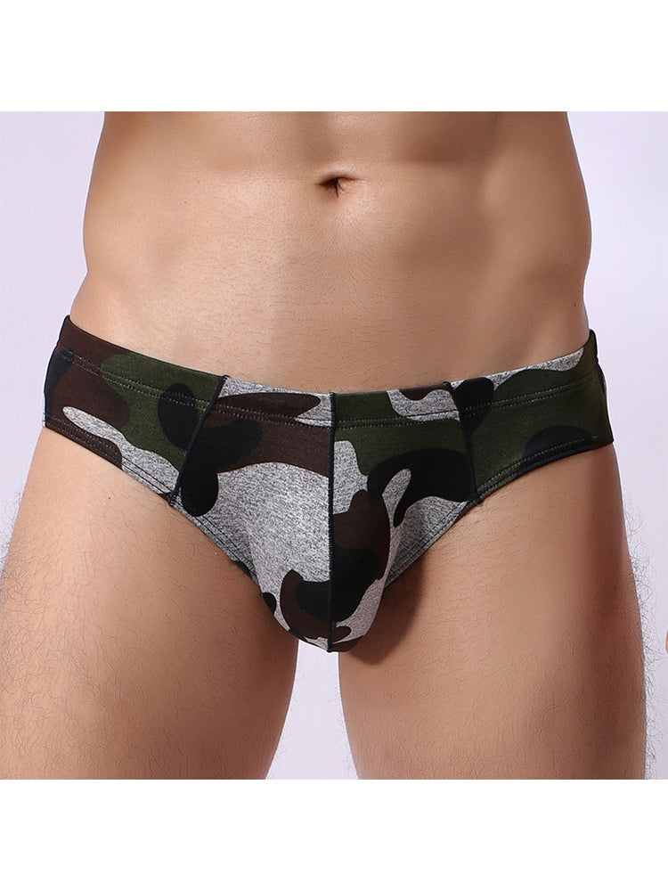 2 Pack Men's Camo Print U-Pouch Briefs