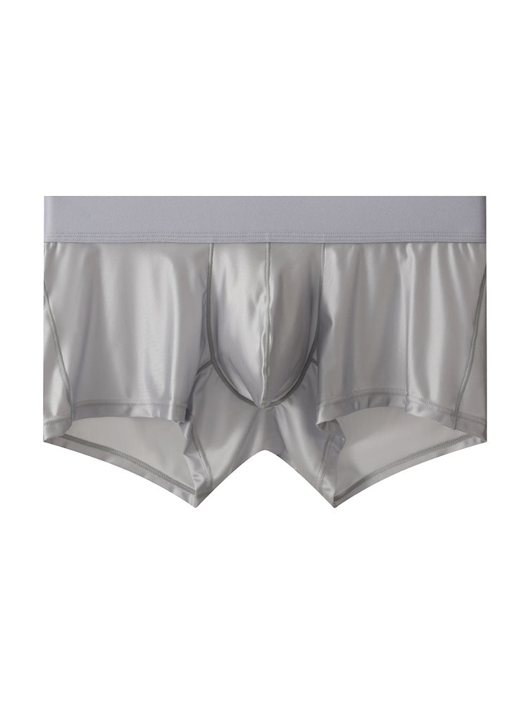 Men's Wide Elastic Waistband Solid Color Enhancing Pouch Trunks