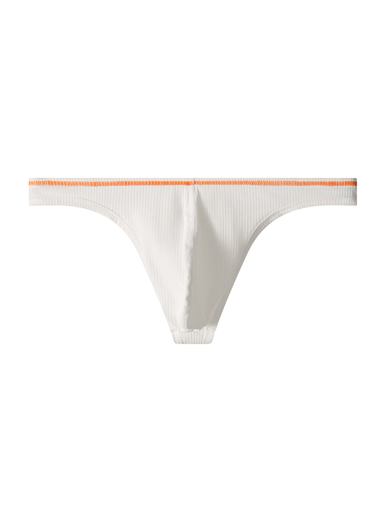 4 Pack Men's Low-Rise Solid Thongs with Reinforced Edging