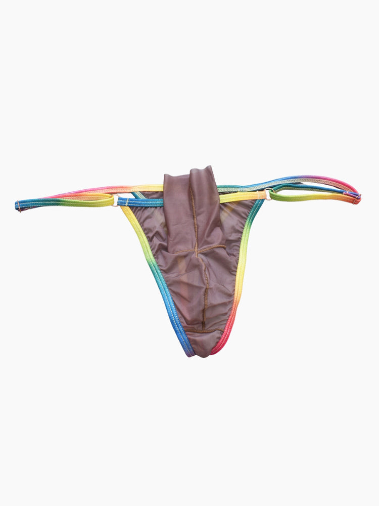 3 Pack Men's Ultra-Thin Sexy Smooth Breathable Contrast Waistband Strings