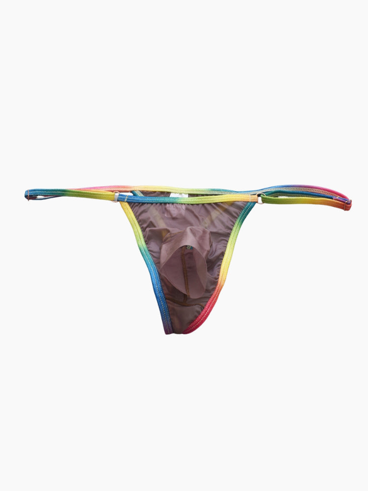 3 Pack Men's Ultra-Thin Sexy Smooth Breathable Contrast Waistband Strings