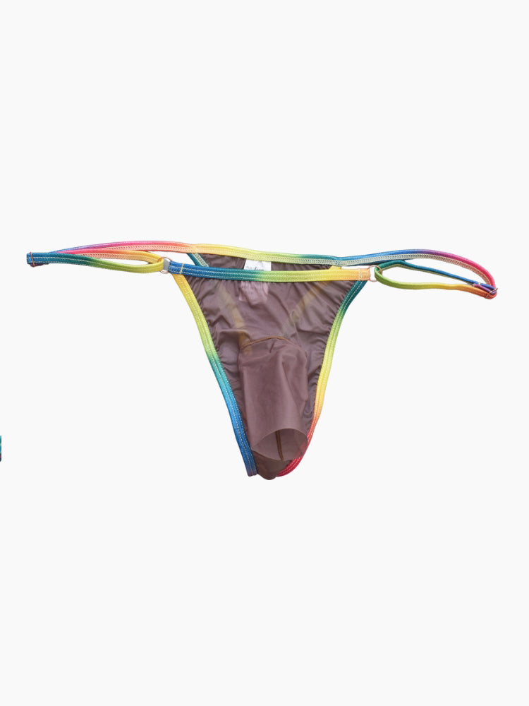 3 Pack Men's Ultra-Thin Sexy Smooth Breathable Contrast Waistband Strings