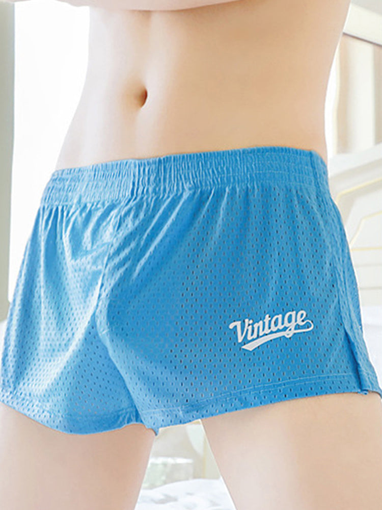 2 Pack Men's Seamless Comfort Quick-Dry Lightweight & Airy Mesh Boxers Shorts