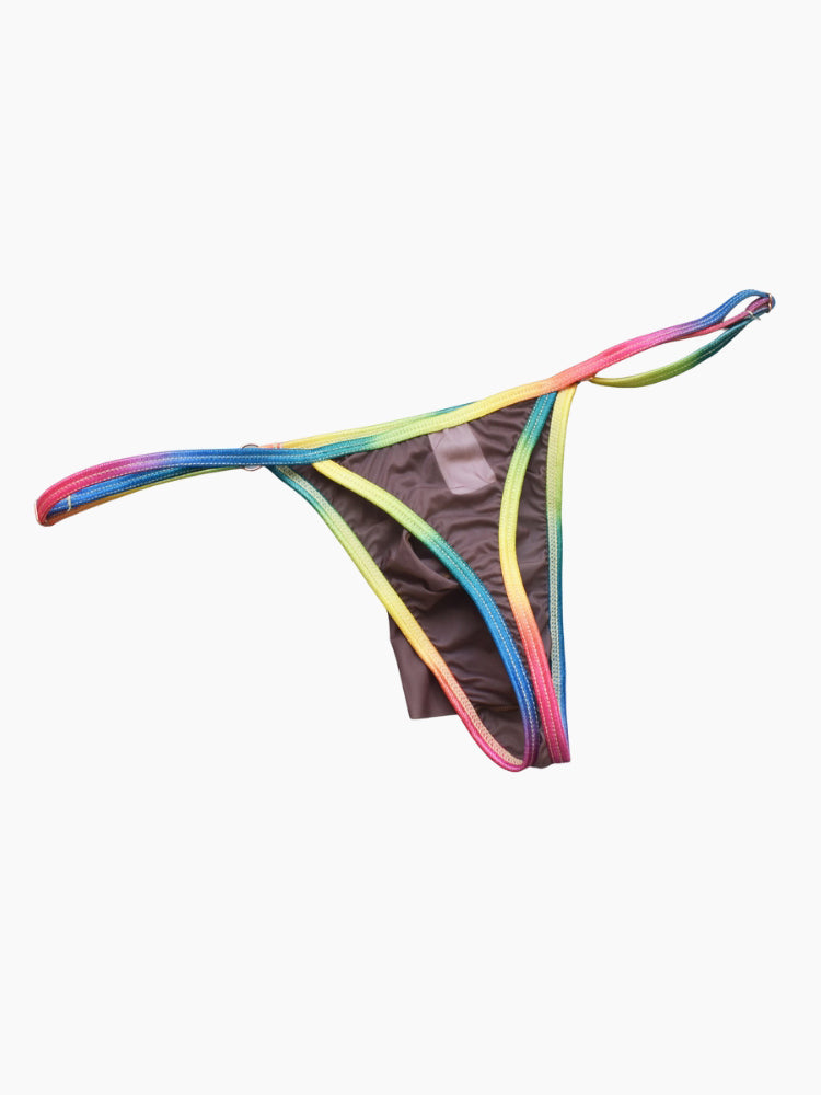 3 Pack Men's Ultra-Thin Sexy Smooth Breathable Contrast Waistband Strings