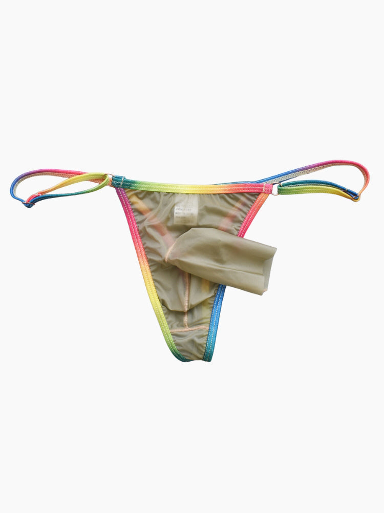3 Pack Men's Ultra-Thin Sexy Smooth Breathable Contrast Waistband Strings