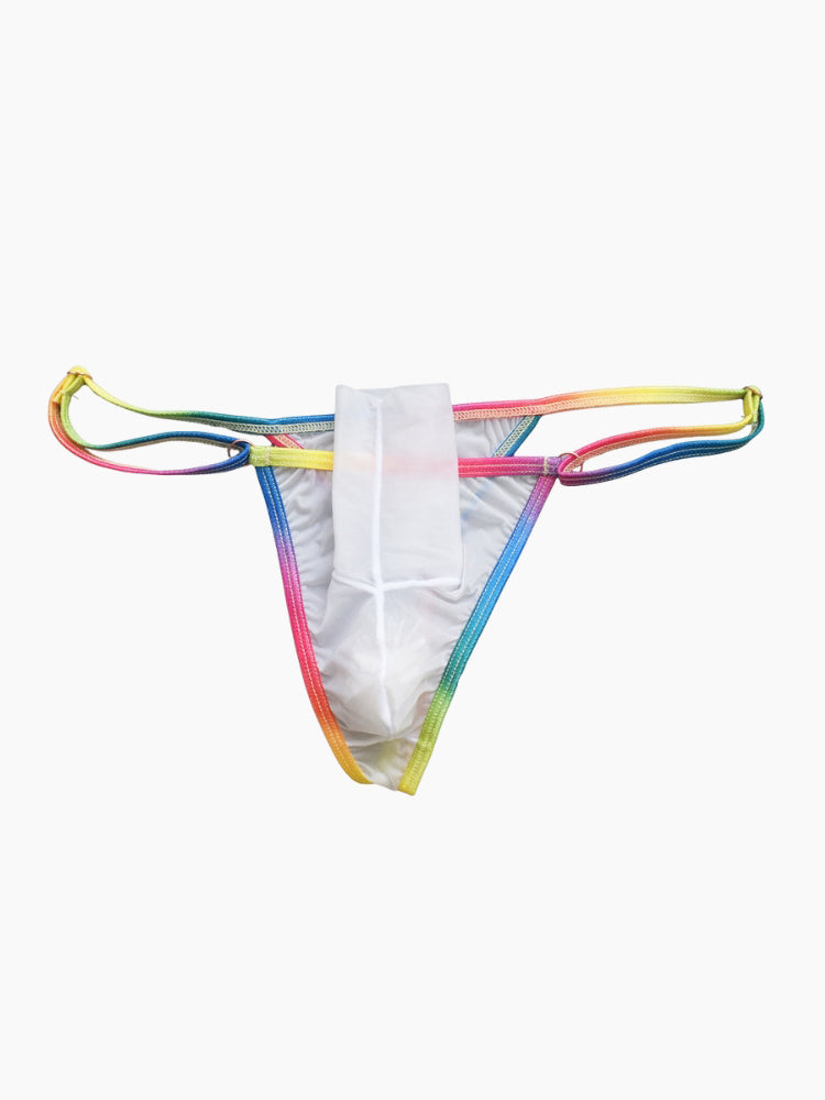 3 Pack Men's Ultra-Thin Sexy Smooth Breathable Contrast Waistband Strings
