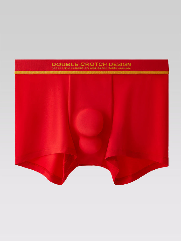 2 Pack Men's Ultra-Soft Modal Double Supportive Pouch Skin-Friendly Soft Trunks