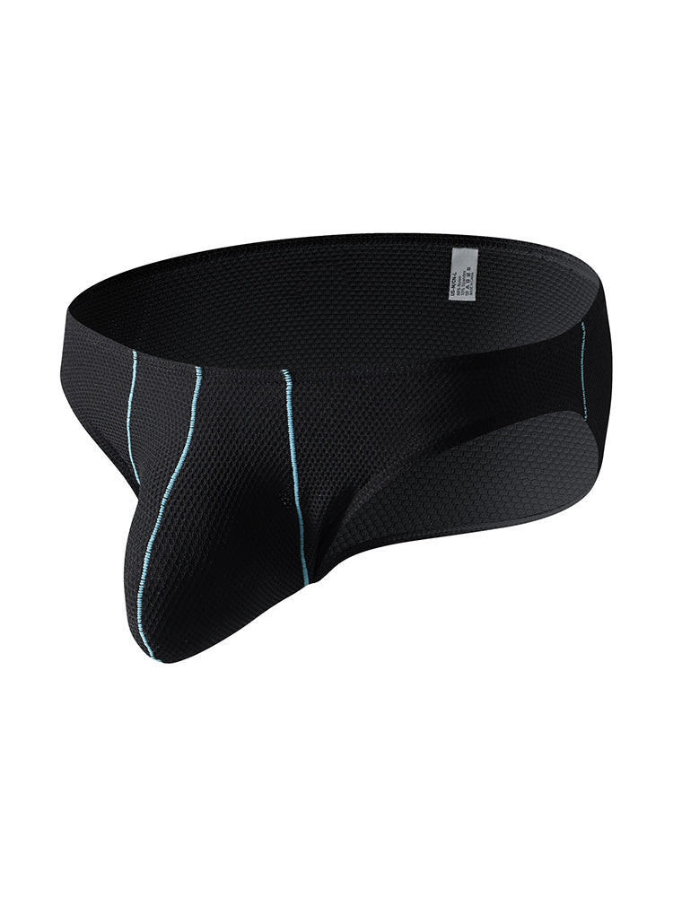 4 Pack Men's Low-Rise Textured Solid Briefs with Enhanced Pouch