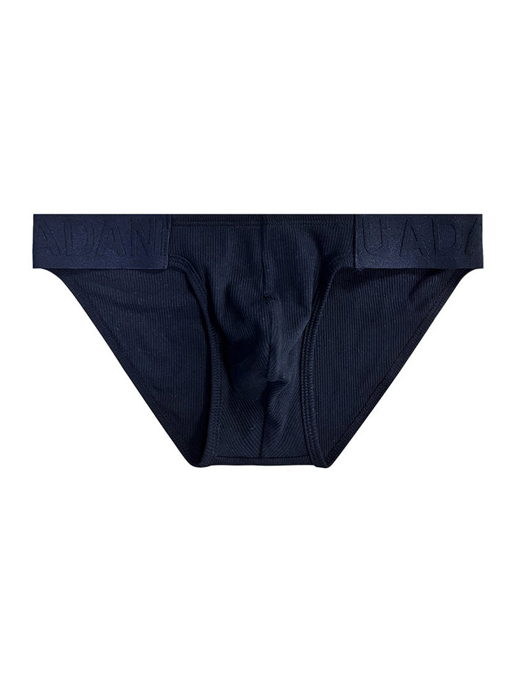 2 Pack Men's Low-Rise High-Cut Ribbed Cotton Bikini