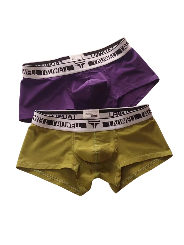 2 Pack Men's Ultra-Soft Breathable Cotton Supportive Fit Sporty Cut Comfy Trunks