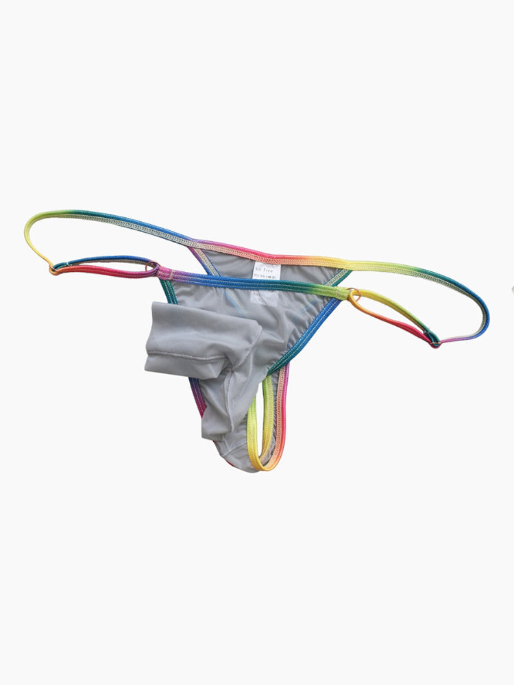 3 Pack Men's Ultra-Thin Sexy Smooth Breathable Contrast Waistband Strings