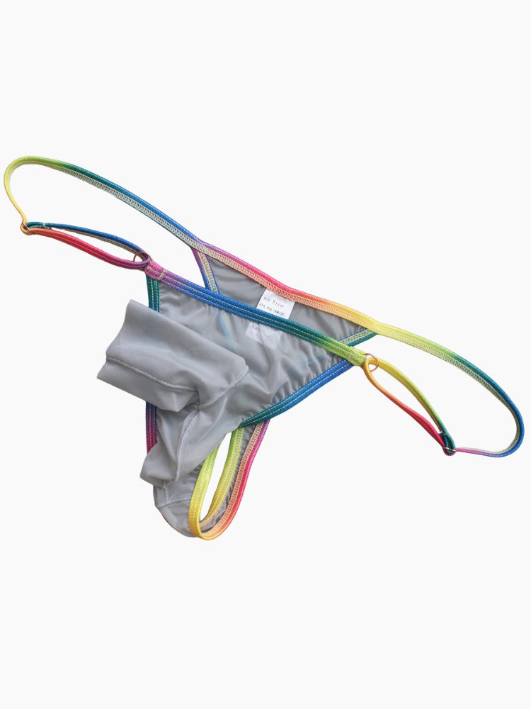 3 Pack Men's Ultra-Thin Sexy Smooth Breathable Contrast Waistband Strings