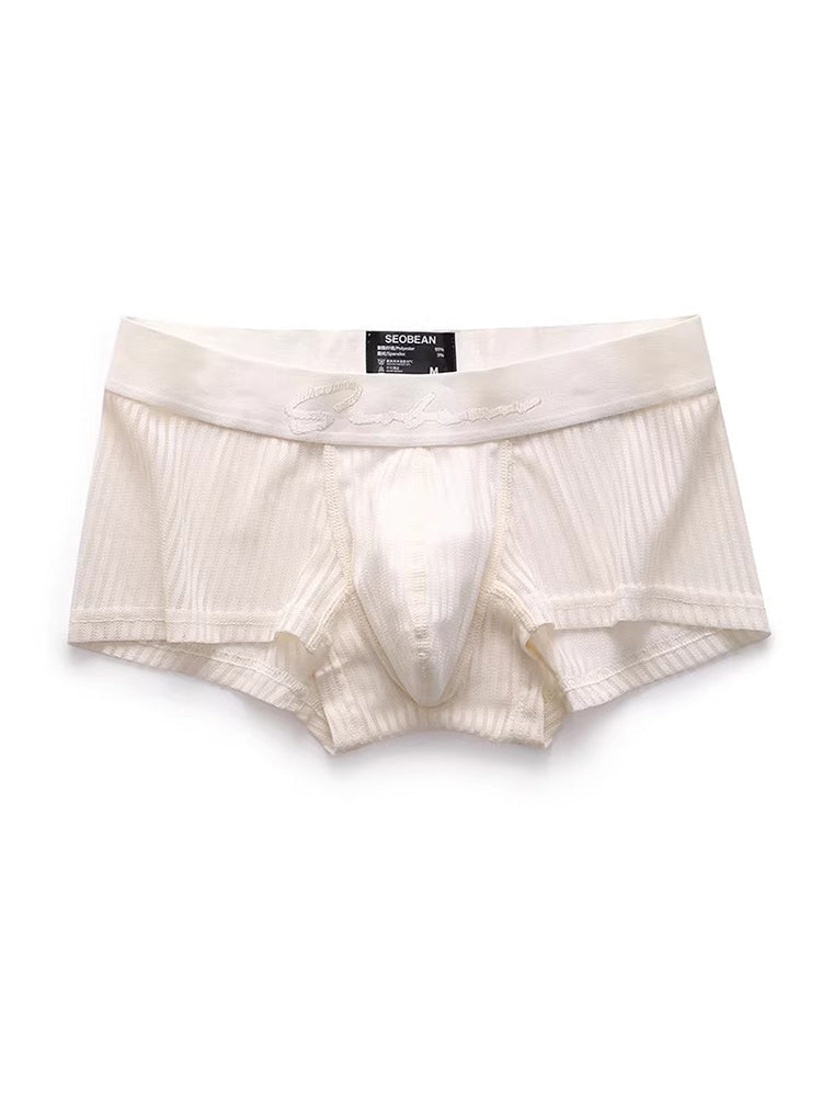 3 Pack Men's Striped Mesh Trunks with Comfort Pouch