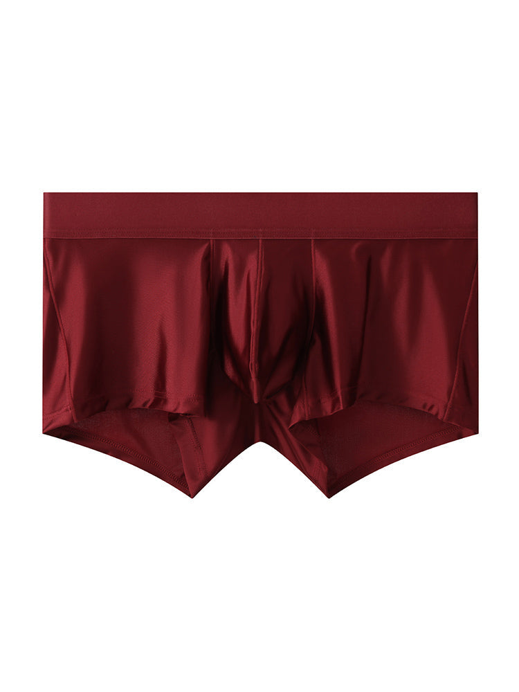 Men's Wide Elastic Waistband Solid Color Enhancing Pouch Trunks