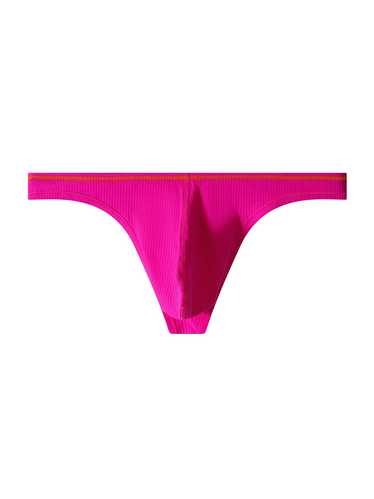 4 Pack Men's Low-Rise Solid Thongs with Reinforced Edging