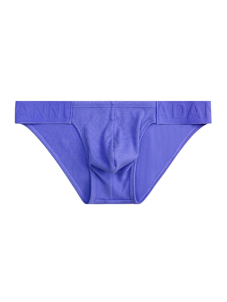 2 Pack Men's Low-Rise High-Cut Ribbed Cotton Bikini