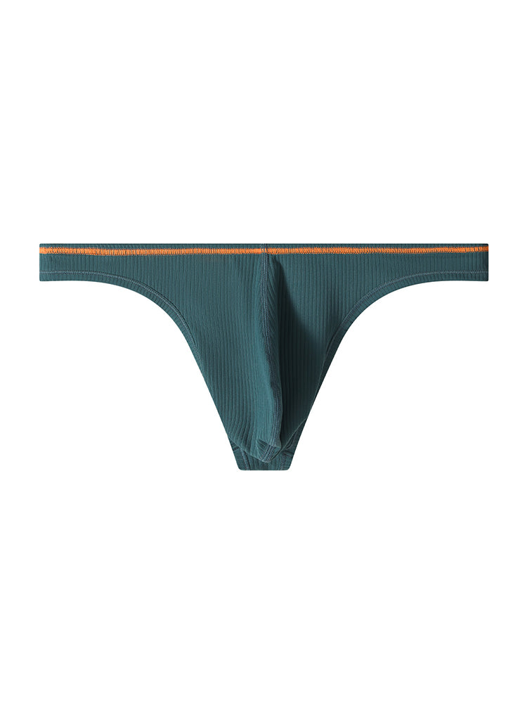 4 Pack Men's Low-Rise Solid Thongs with Reinforced Edging