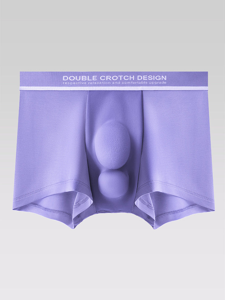 2 Pack Men's Ultra-Soft Modal Double Supportive Pouch Skin-Friendly Soft Trunks