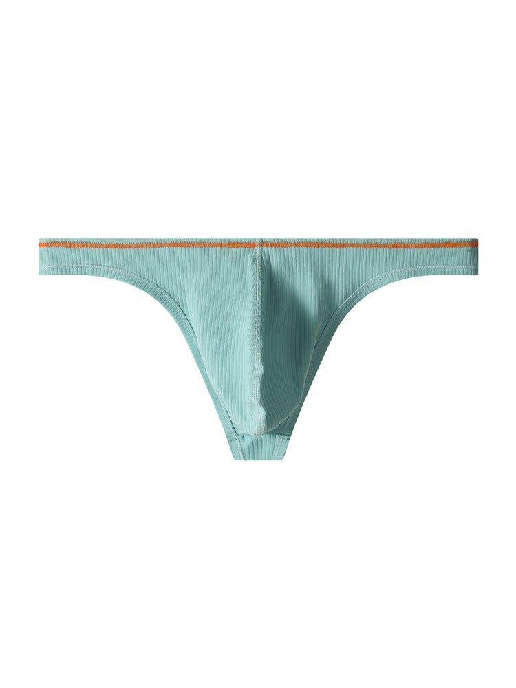 4 Pack Men's Low-Rise Solid Thongs with Reinforced Edging